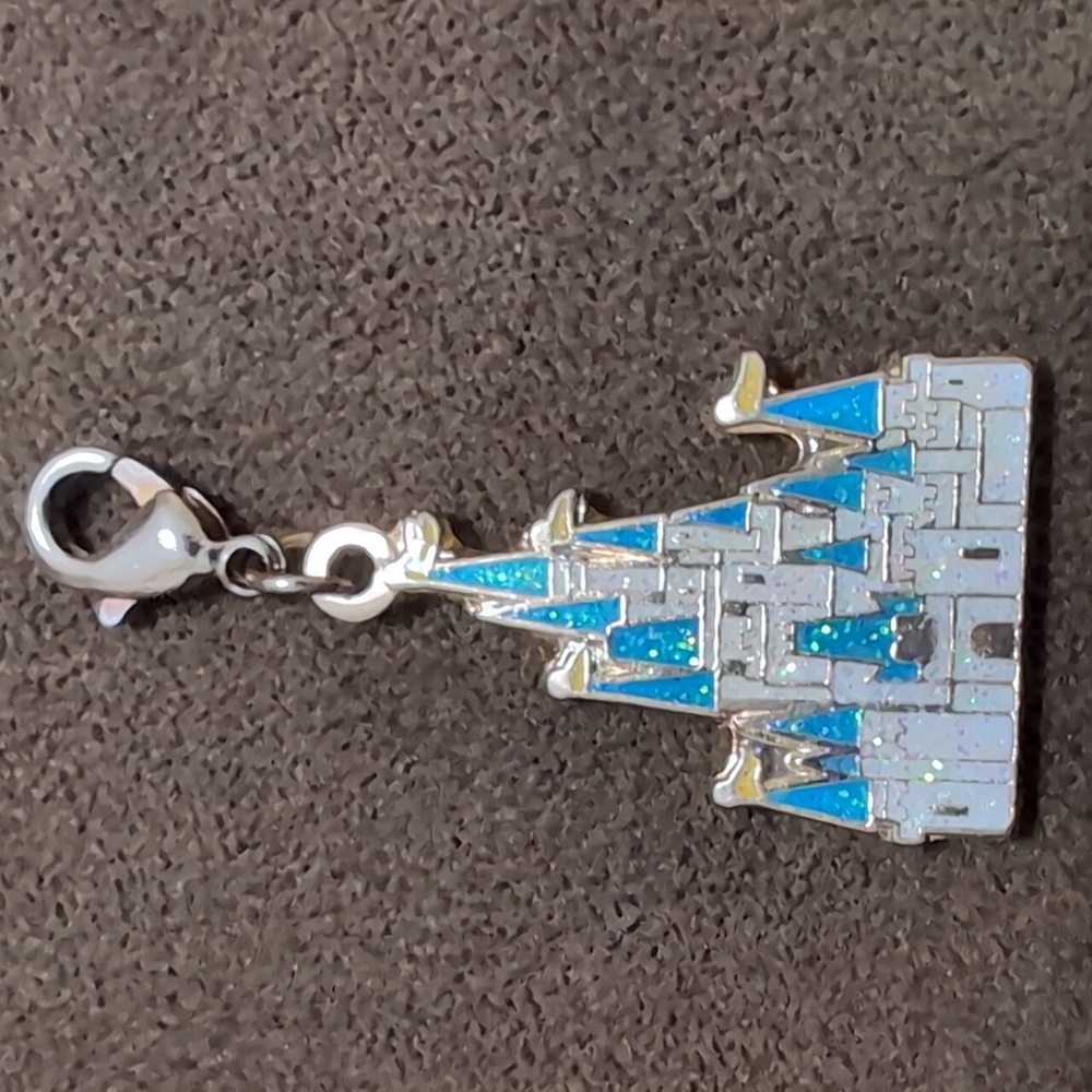 Disney Magic Kingdom Castle with Gold Flags Charm Vintage Keepsake